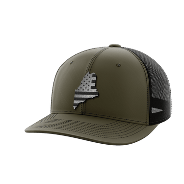 Maine United Hats Hat Greater Half OD Green/Black Black Leatherette Maine